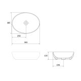 Umywalka Nablatowa Elipsa 50x38 Larga Antracyt Mat K677-014 Cersanit