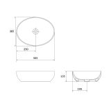 mini: Umywalka Nablatowa Elipsa 50x38 Larga Biały K677-002 Cersanit (3)