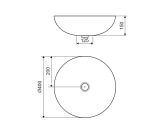 Umywalka Nablatowa Luqa 40x40 Grafit Mat Excellent