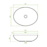 Umywalka Nablatowa Owalna Desna Biały VUD_6251 Laveo