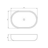 Umywalka Nablatowa Owalna Mili Biały 8476A Emporia
