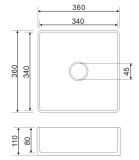 Umywalka Nablatowa Pasadena Biały 36x36 PASADENA360BP Omnires