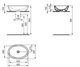 Umywalka Nablatowa Strada Biała 60x42 K078401 Ideal Standard