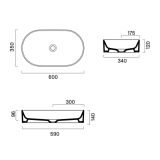 Umywalka Nablatowa ZERO 60x35 Bianco 0122600001 Catalano