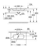 Umywalka Naszafkowa 100 cm Euro Ceramika Biel Alpejska 3958500H Grohe