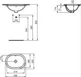Umywalka Podblatowa Owalna Connect Biały 48x31 E504601 Ideal Standard