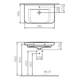 Umywalka Sento Compact 5947B003-0001 80x48,5 Vitra