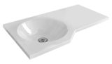 Umywalka Wisząca Solid Surface 60x34 cm Lewa Z Otworem Na Baterię Be Spot Biały Połysk CEEX.2301.600.WH Excellent