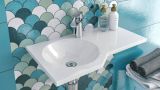Umywalka Wisząca Solid Surface 60x34 cm Lewa Z Otworem Na Baterię Be Spot Biały Połysk CEEX.2301.600.WH Excellent