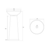 Umywalka Wolnostojąca Vision Edge Biały Połysk/Sahara Brown Mat/Black Mat UWVE/UWSWP/UWZRM/UWLRM Ravon