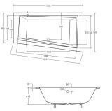 Wanna Do Zabudowy Alvi BS-WAIT160-P 160x90 Emporia