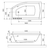 Wanna Narożna Lewa 160x95 cm Magnus Biały Połysk WAEX.MGL16WH Excellent