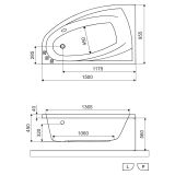 Wanna Narożna Prawa 150x95 cm Aquaria Comfort Biały Połysk WAEX.AQP15WH Excellent