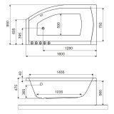 Wanna Narożna Prawa 160x95 cm Magnus Biały Połysk WAEX.MGP16WH Excellent