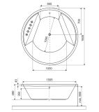 Wanna Okrągła 160 cm Great Arc Biały Połysk WAEX.GRE16WH Excellent