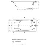 mini: Wanna Prostokątna 140x70 Nao Biały S301-247 Cersanit (3)
