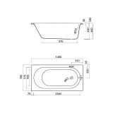 mini: Wanna Prostokątna 140x70 Octavia Biały S301-250 Cersanit (3)
