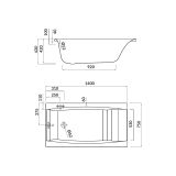 mini: Wanna Prostokątna 140x75 Virgo Biały S301-047 Cersanit (3)