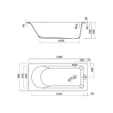 mini: Wanna Prostokątna 150x70 Flavia Biały S301-105 Cersanit (3)