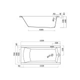 mini: Wanna Prostokątna 150x70 Korat Biały S301-120 Cersanit (3)