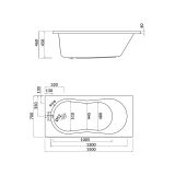 mini: Wanna Prostokątna 150x70 Nike Biały S301-246 Cersanit (3)