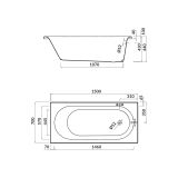 mini: Wanna Prostokątna 150x70 Octavia Biały S301-251 Cersanit (3)
