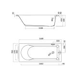mini: Wanna Prostokątna 160x70 Flavia Biały S301-106 Cersanit (3)