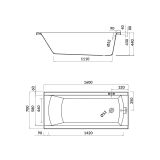 mini: Wanna Prostokątna 160x70 Korat Biały S301-121 Cersanit (3)