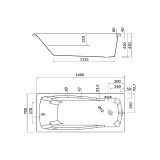 mini: Wanna Prostokątna 160x70 Lana Biały S301-162 Cersanit (3)