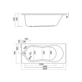 mini: Wanna Prostokątna 160x70 Nike Biały S301-248 Cersanit (3)