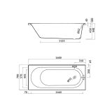 mini: Wanna Prostokątna 160x70 Octavia Biały S301-252 Cersanit (3)
