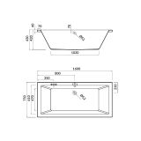 mini: Wanna Prostokątna 160x75 Intro Biały S301-067 Cersanit (3)