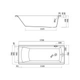 mini: Wanna Prostokątna 170x70 Korat Biały S301-122 Cersanit (3)