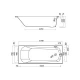 mini: Wanna Prostokątna 170x70 Nao Biały S301-244 Cersanit (3)