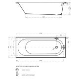 mini: Wanna Prostokątna 170x70 Octavia Biały S301-253 Cersanit (3)