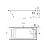 mini: Wanna Prostokątna 170x75 Virgo Biały S301-045 Cersanit (3)