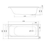 mini: Wanna Prostokątna 170x80 Lewa Smart Biały S301-117 Cersanit (3)
