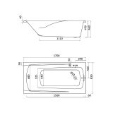 mini: Wanna Prostokątna 170x85 Zen Biały S301-128 Cersanit (3)