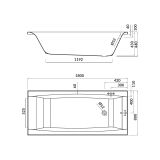 mini: Wanna Prostokątna 180x80 Virgo Biały S301-103 Cersanit (3)