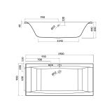 mini: Wanna Prostokątna 190x90 Virgo Biały S301-221 Cersanit (3)