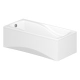 mini: Wanna Prostokątna 190x90 Zen Biały S301-223 Cersanit (2)