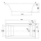 mini: Wanna Prostokątna Slim 150x75 Larga Biały S301-304 Cersanit (3)