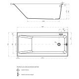 mini: Wanna Prostokątna Slim 160x75 Crea Biały S301-225 Cersanit (3)