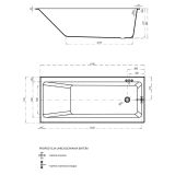 mini: Wanna Prostokątna Slim 170x75 Crea Biały S301-226 Cersanit (3)