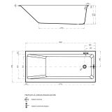 mini: Wanna Prostokątna Slim 180x80 Crea Biały S301-227 Cersanit (3)