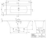 Wanna Prostokątna Subway 3.0 170x75 Weiss Alpin UBQ170SBW2TDV-01 Villeroy&Boch