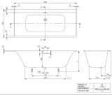 Wanna Prostokątna Subway 3.0 180x80 Weiss Alpin UBQ180SBW2DV-01 Villeroy&Boch