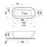 Wanna Wolnostojąca 1715x815 mm Kartell Biały H2263320000001 Laufen