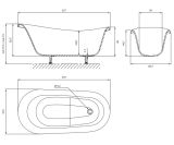 Wanna Wolnostojąca Atena Czarno-Biała 157x77 ATENA157BCP Omnires