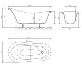 Wanna Wolnostojąca Atena Czarno-Biała 174,5x82 ATENA174BCP Omnires